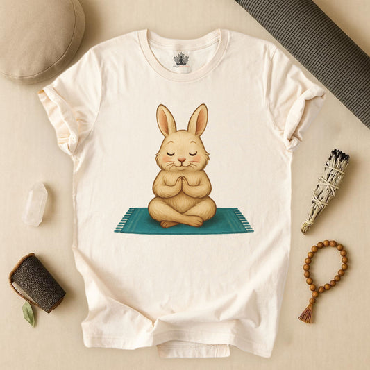 Meditating Bunny – Peaceful Namaste Tee