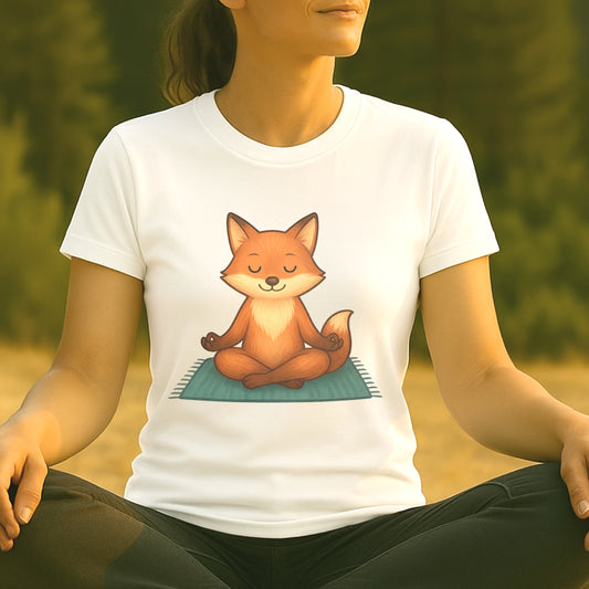 Fox Meditating – Yoga Animal Namaste Tee