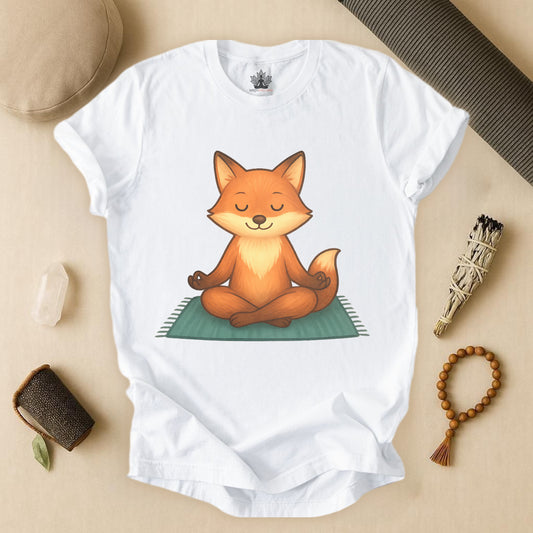Fox Meditating – Yoga Animal Namaste Tee