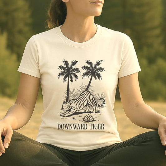 Downward Tiger – Funny Jungle Yoga Tee