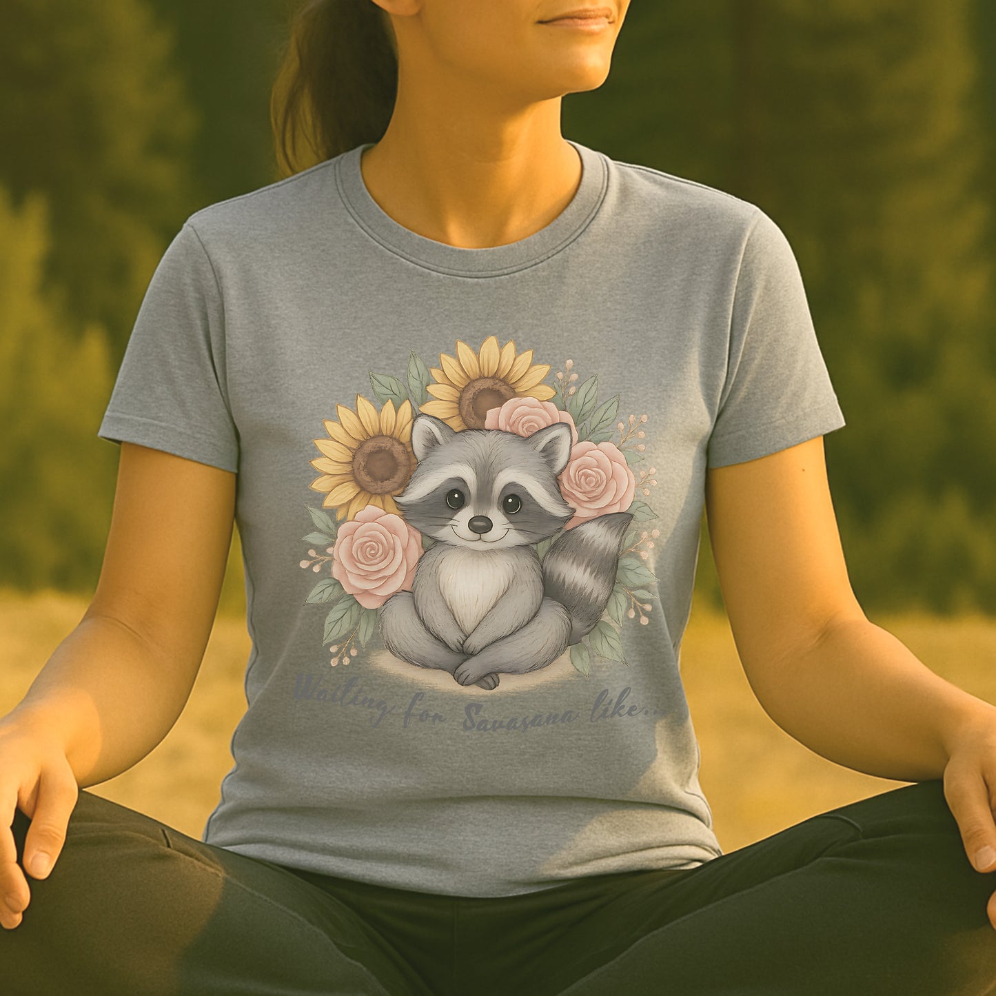 A Savasana Mood – Cute Raccoon Yoga Tee