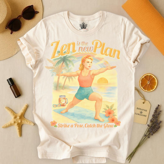 Zen is the New Plan – Retro Yoga Tee