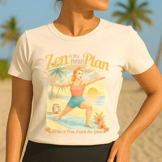Zen is the New Plan – Retro Yoga Tee