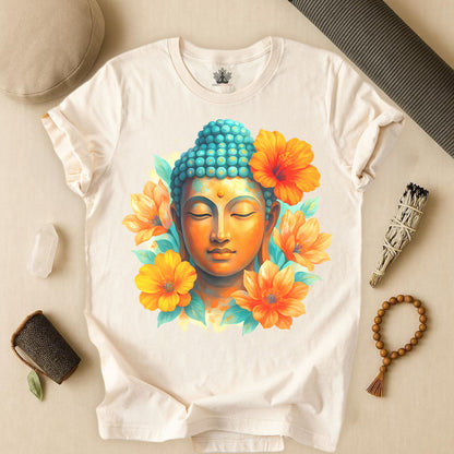 Buddha Glow – Floral Meditation Tee