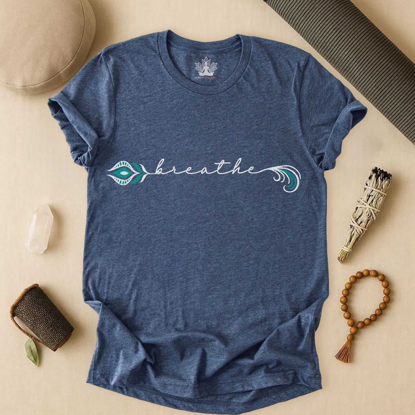 Breathe Feather Flow - Mindful Calm Tee