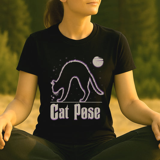 Cat Pose – Cosmic Stretch Tee