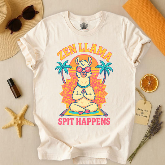 A Zen Llama – Spit Happens Tee