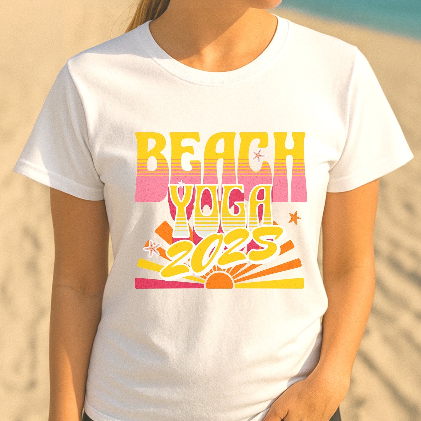 Beach Sunrise – Retro Yoga Retreat Tee