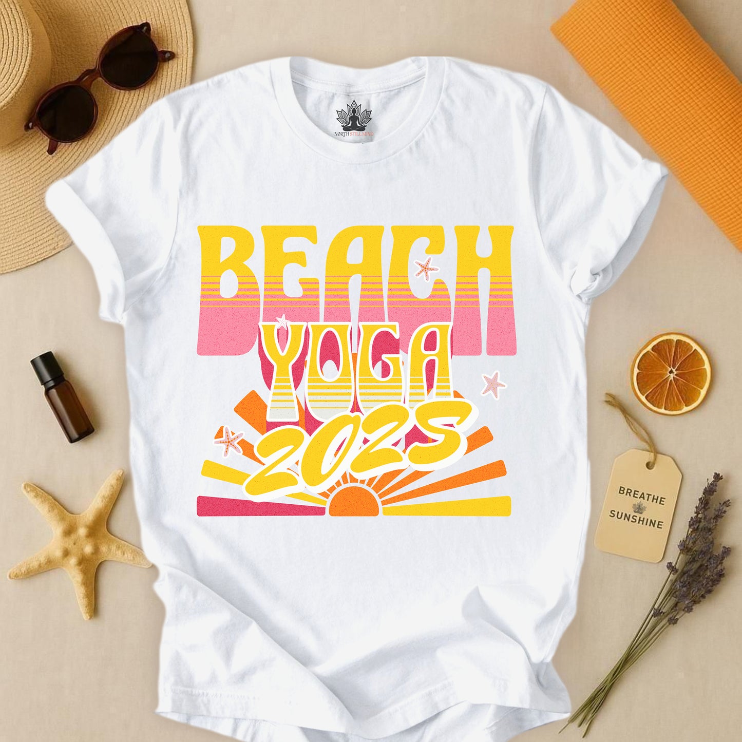 Beach Sunrise – Retro Yoga Retreat Tee