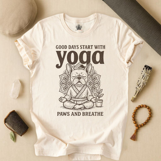 French Bulldog Yoga - Good Vibes Tee