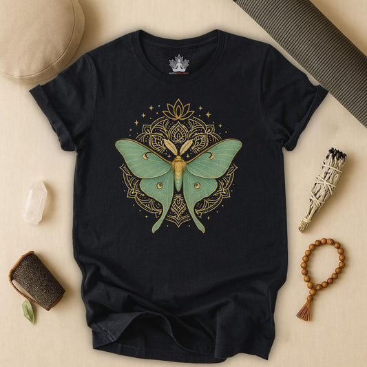 Celestial Moth Mandala - Sacred Lotus Tee