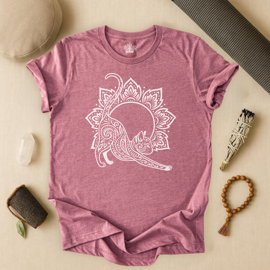 Cat & Mandala - Spiritual Boho Tee