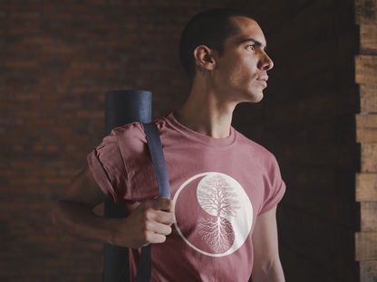 Yin Yang Tree of Balance - Spiritual Nature Men Yoga Tee