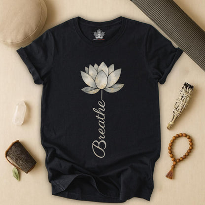 Breathe - White Lotus Bloom Tee