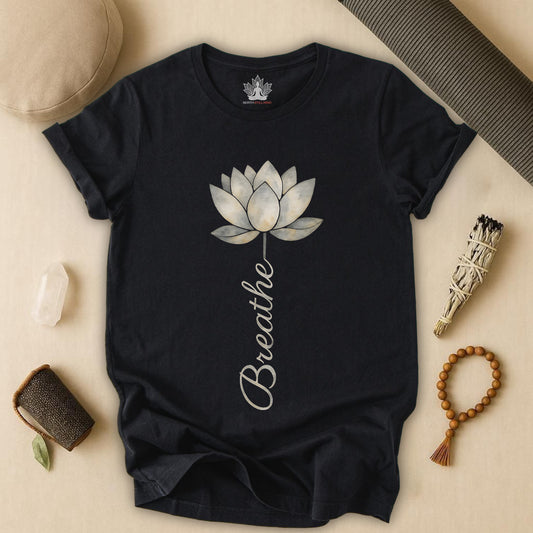 Breathe - White Lotus Bloom Tee