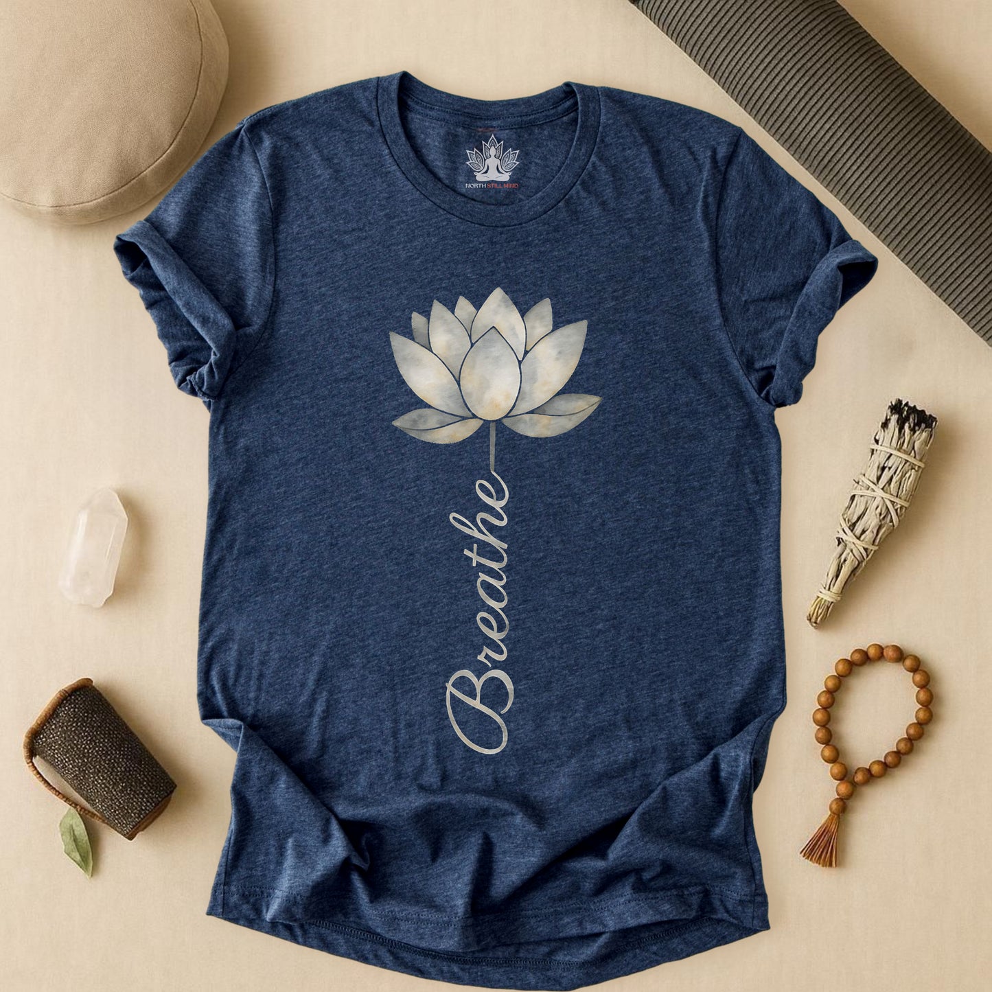 Breathe - White Lotus Bloom Tee