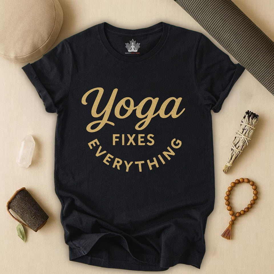 Yoga Fixes Everything – Minimalist Yoga Graphic Tee