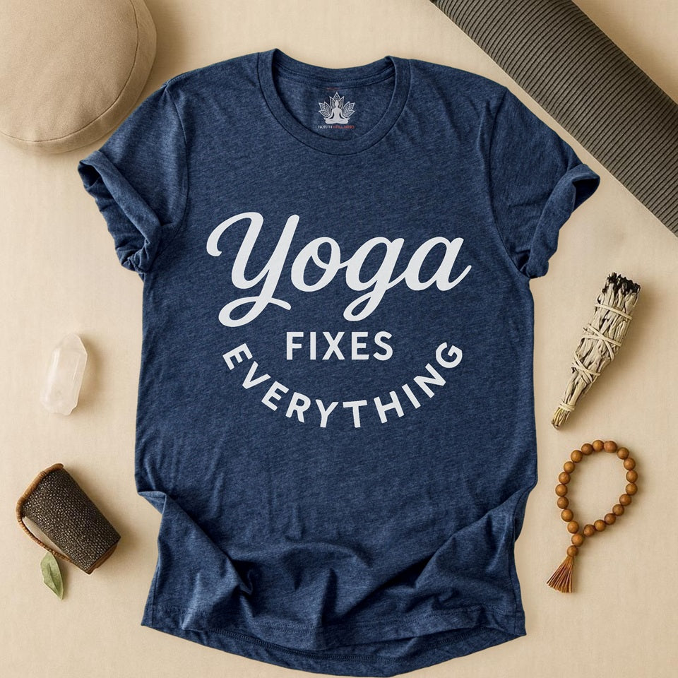 Yoga Fixes Everything – Minimalist Yoga Graphic Tee