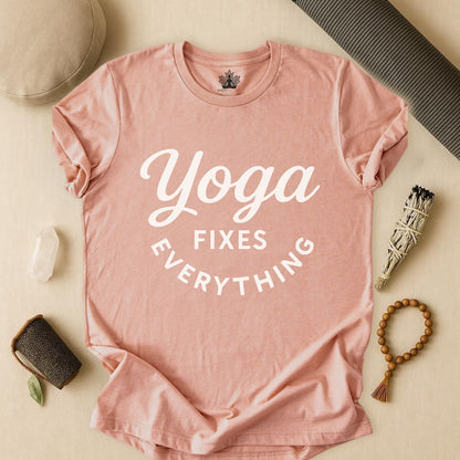 Yoga Fixes Everything – Minimalist Yoga Graphic Tee