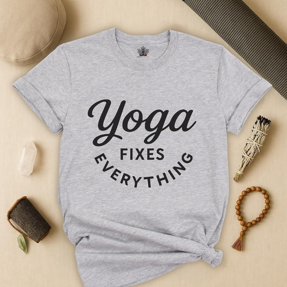 Yoga Fixes Everything – Minimalist Yoga Graphic Tee