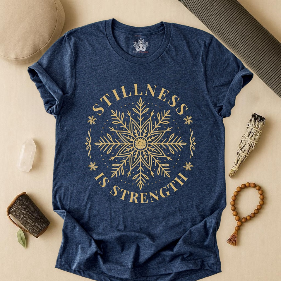 Golden Winter Mandala - Stillness is Strength Tee
