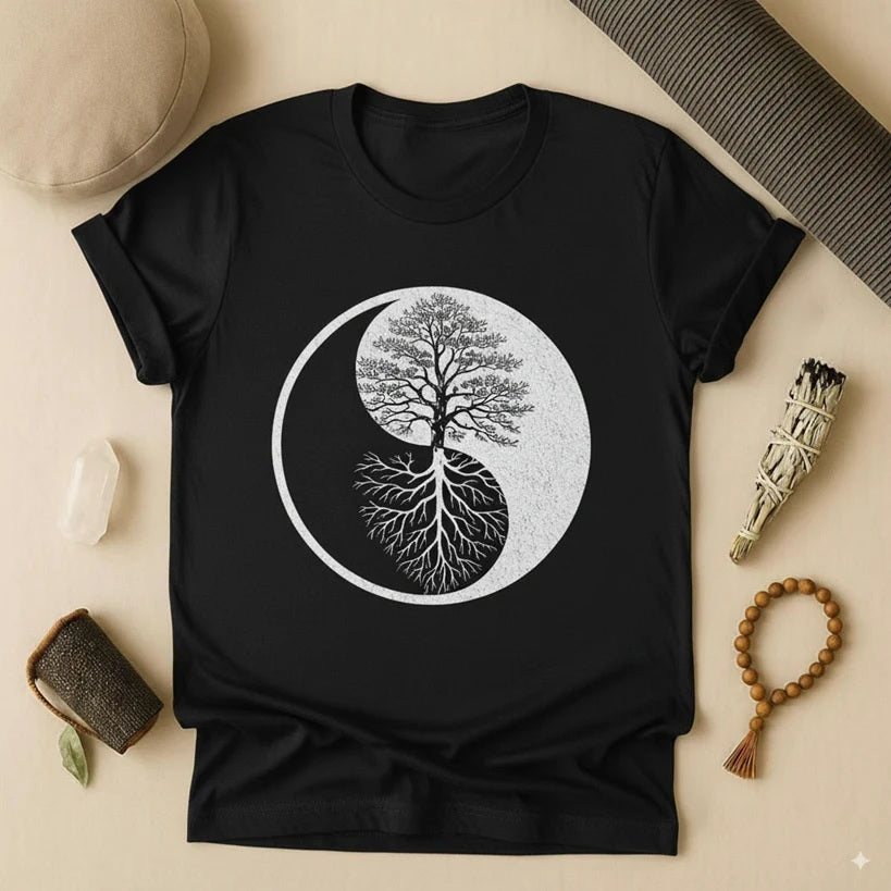 Yin Yang Tree of Balance - Spiritual Nature Tee
