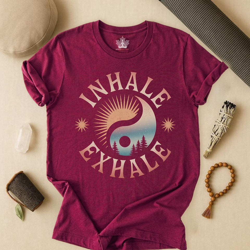 Inhale Exhale – Vintage Sun Moon Yin Yang Tee