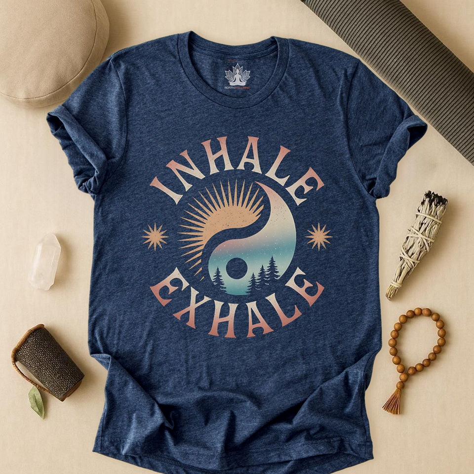 Inhale Exhale – Vintage Sun Moon Yin Yang Tee