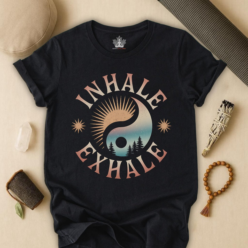 Inhale Exhale – Vintage Sun Moon Yin Yang Tee
