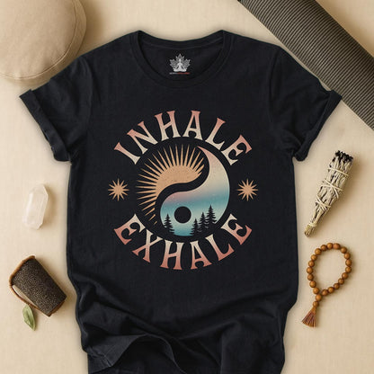 Inhale Exhale – Vintage Sun Moon Yin Yang Tee