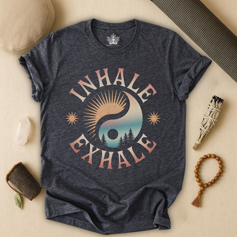 Inhale Exhale – Vintage Sun Moon Yin Yang Tee
