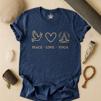 Peace Love Yoga – Boho Minimalist Mindful Tee