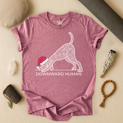 Downward Human – Funny Holiday Edition Tee