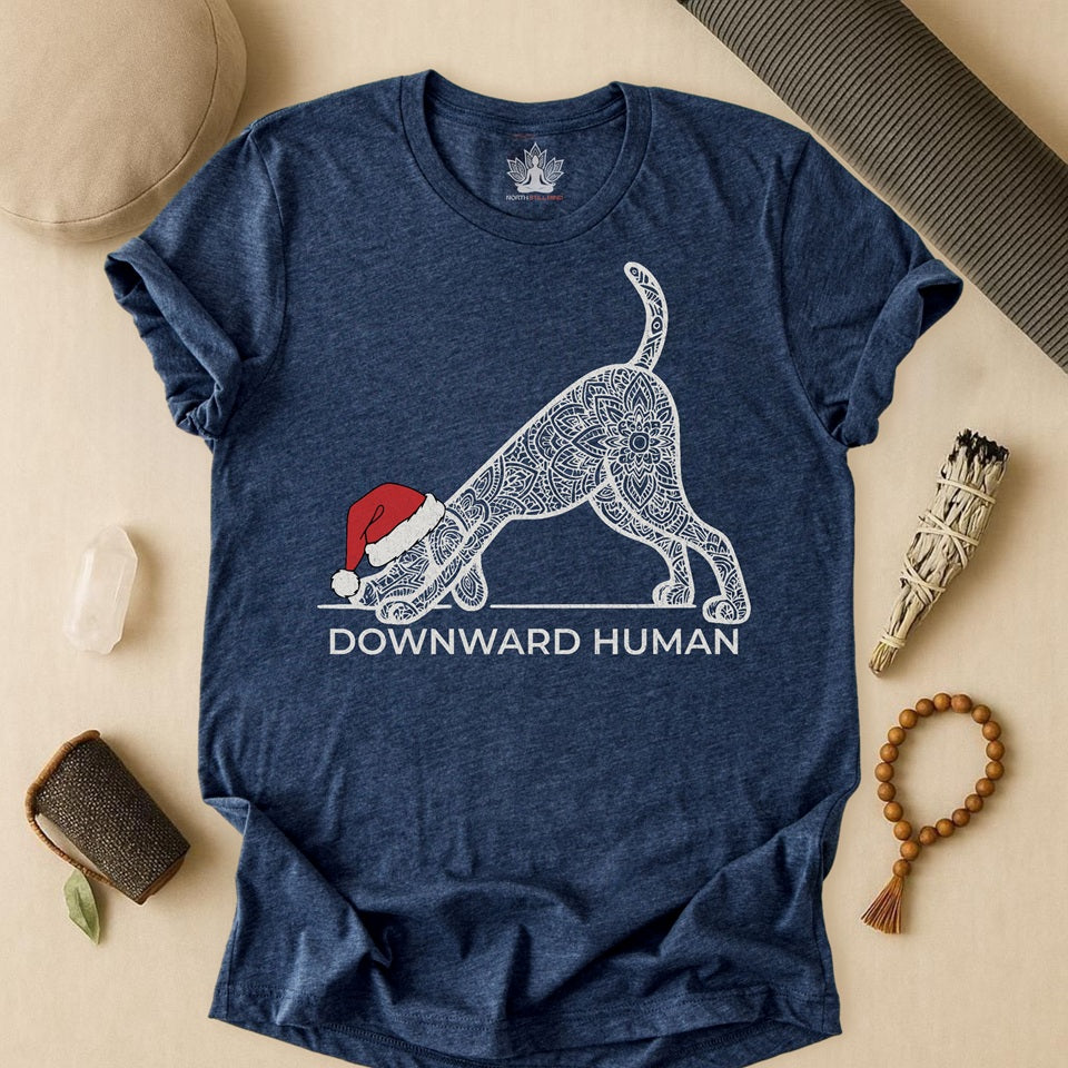 Downward Human – Funny Holiday Edition Tee