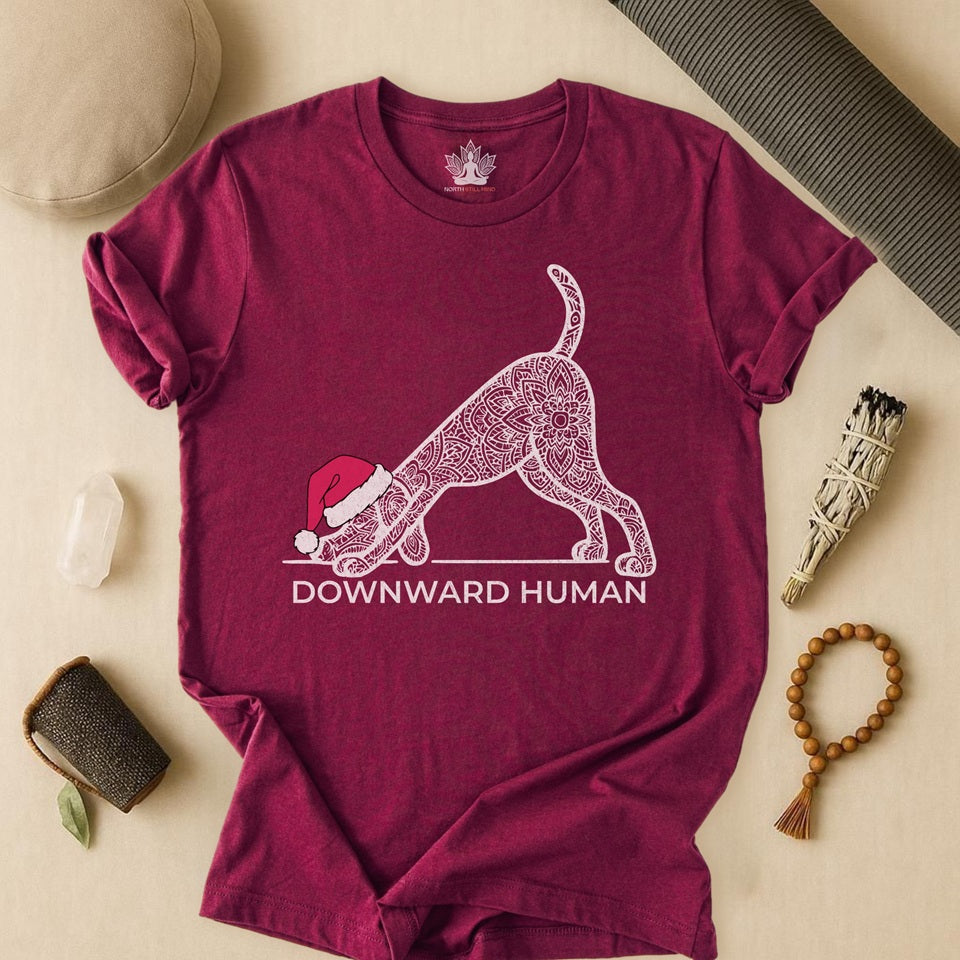 Downward Human – Funny Holiday Edition Tee