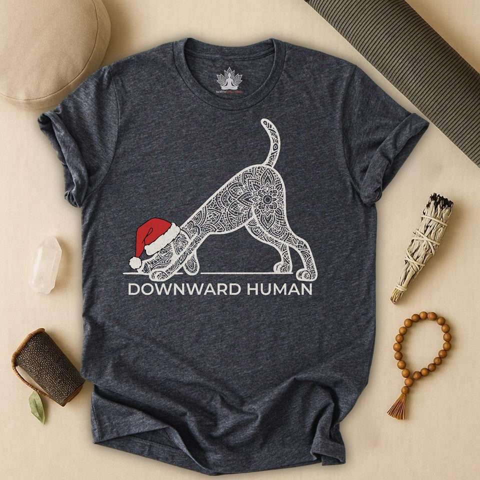 Downward Human – Funny Holiday Edition Tee
