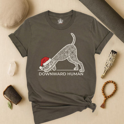 Downward Human – Funny Holiday Edition Tee