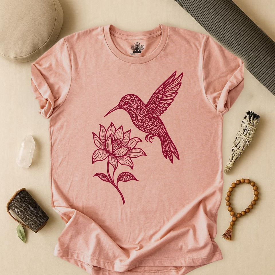Hummingbird Lotus – Mandala Nature Tee
