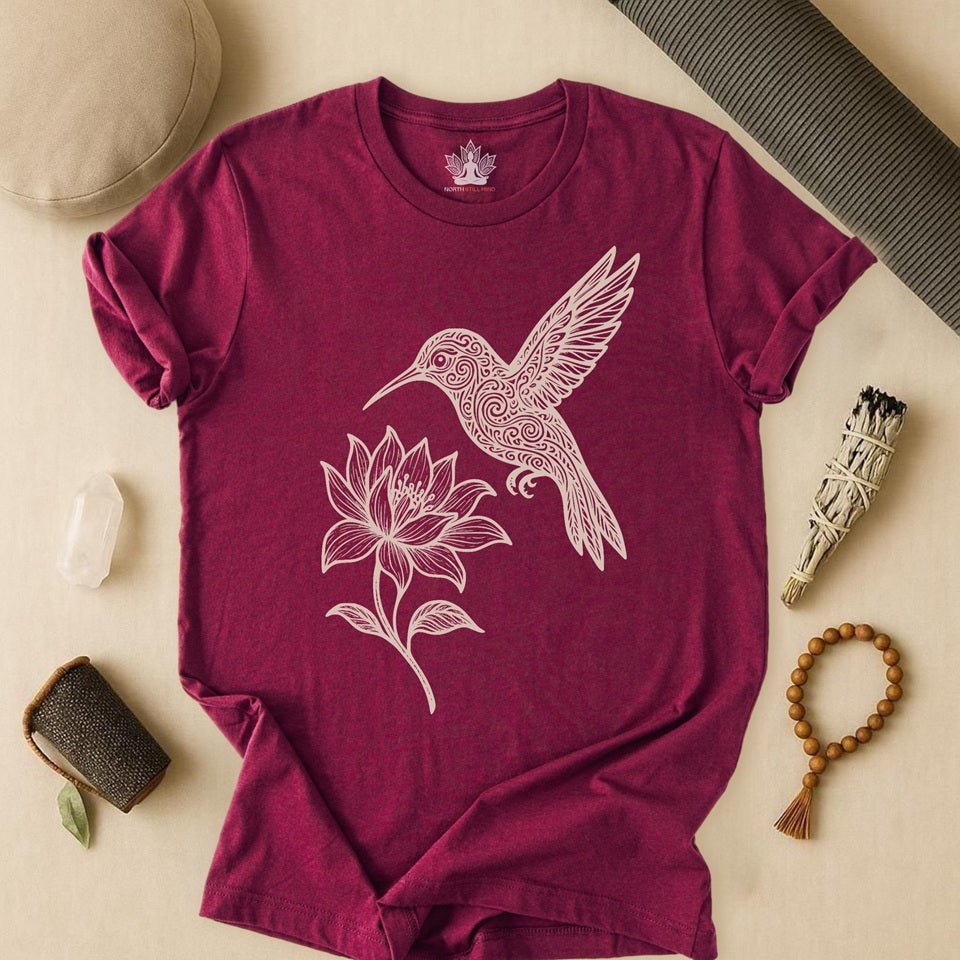 Hummingbird Lotus – Mandala Nature Tee