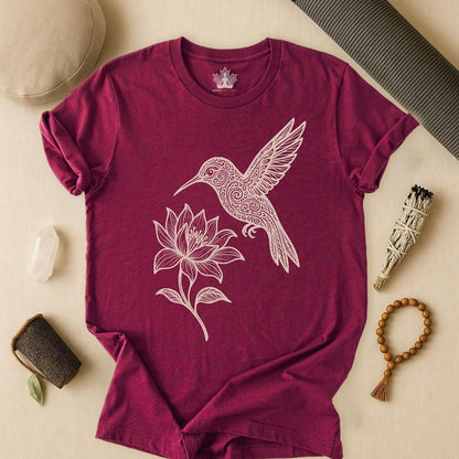 Hummingbird Lotus – Mandala Nature Tee