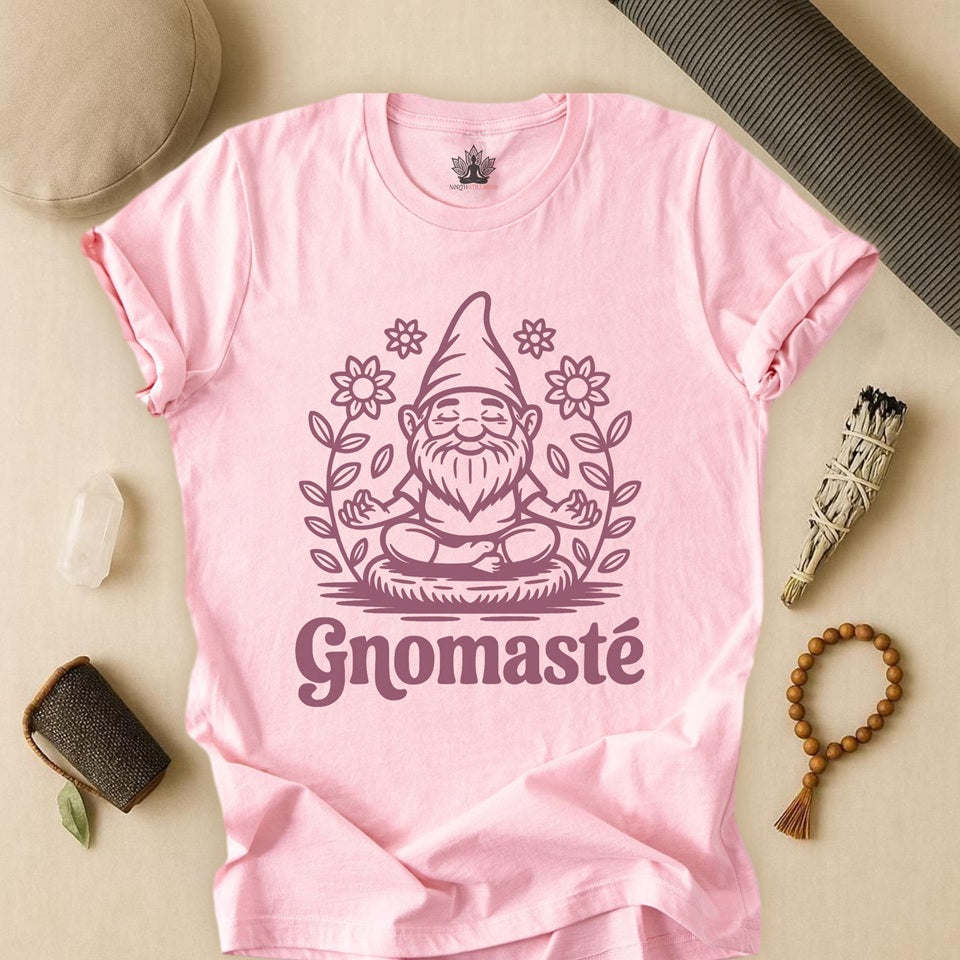Gnomaste – Funny Meditating Gnome Tee