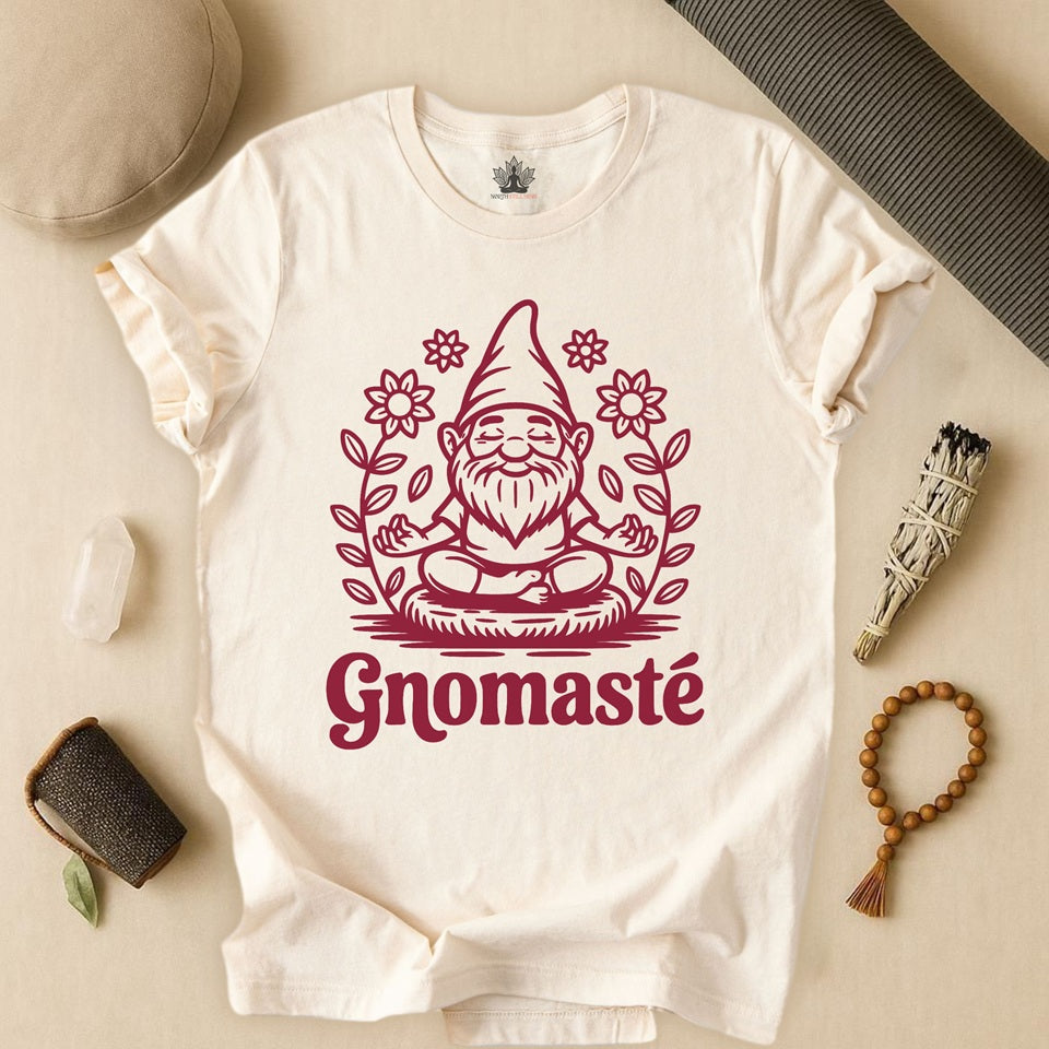 Gnomaste – Funny Meditating Gnome Tee