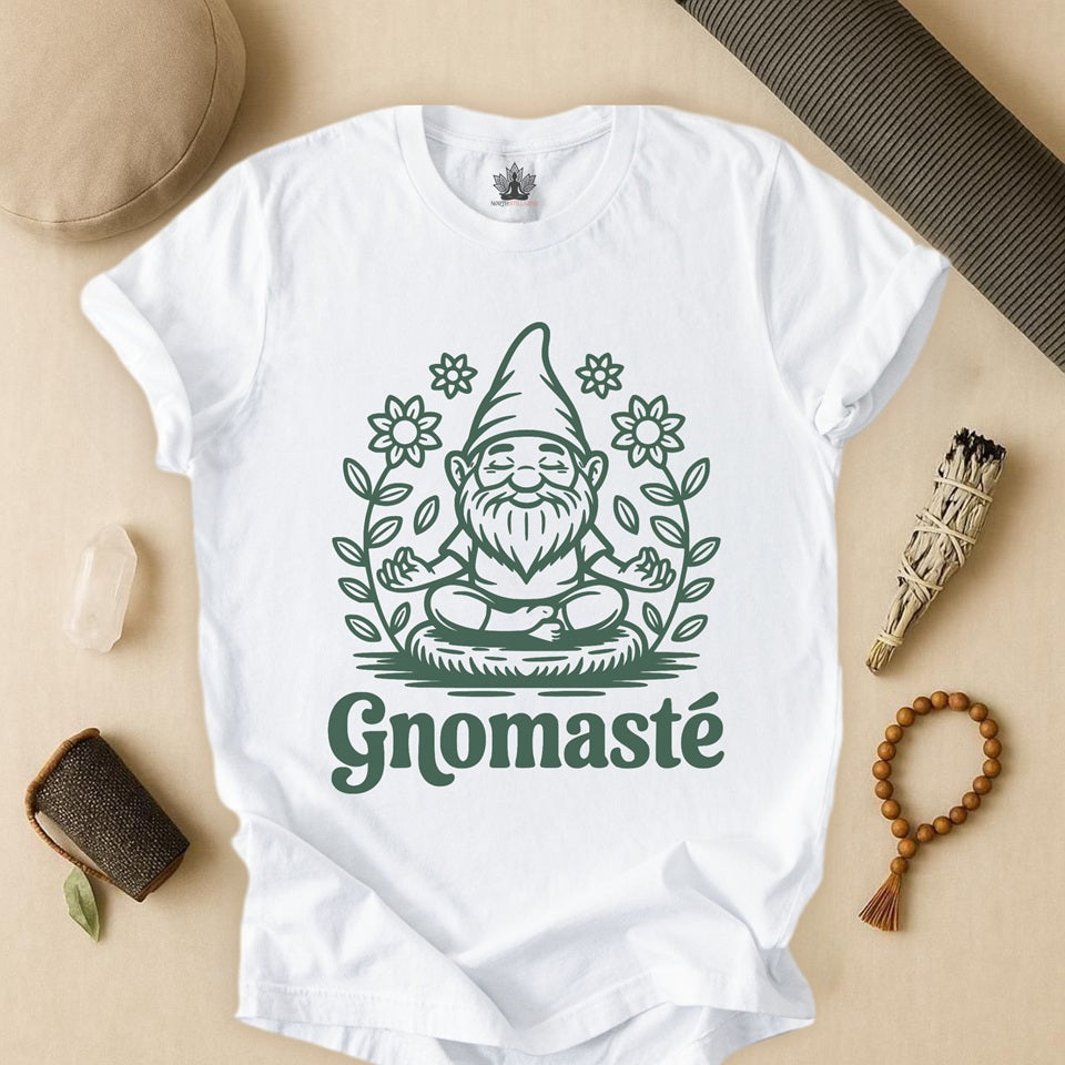 Gnomaste – Funny Meditating Gnome Tee