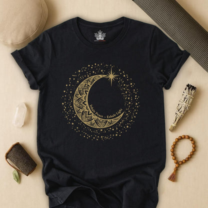 Inhale Peace Exhale Light - Mandala Moon Tee