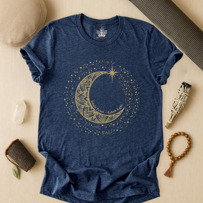 Inhale Peace Exhale Light - Mandala Moon Tee
