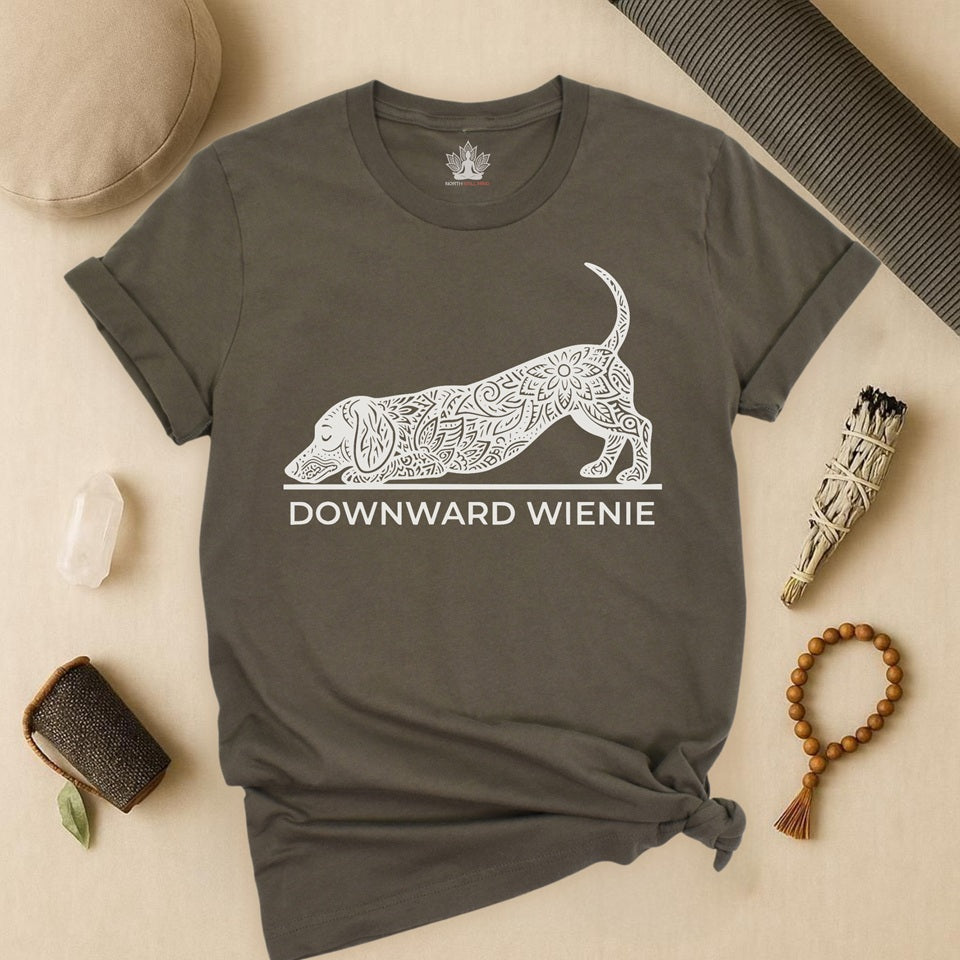 Downward Wienie Dog Pose – Funny Mandala Sausage Dog Tee