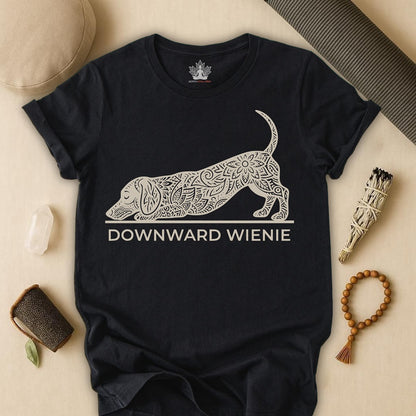 Downward Wienie Dog Pose – Funny Mandala Sausage Dog Tee