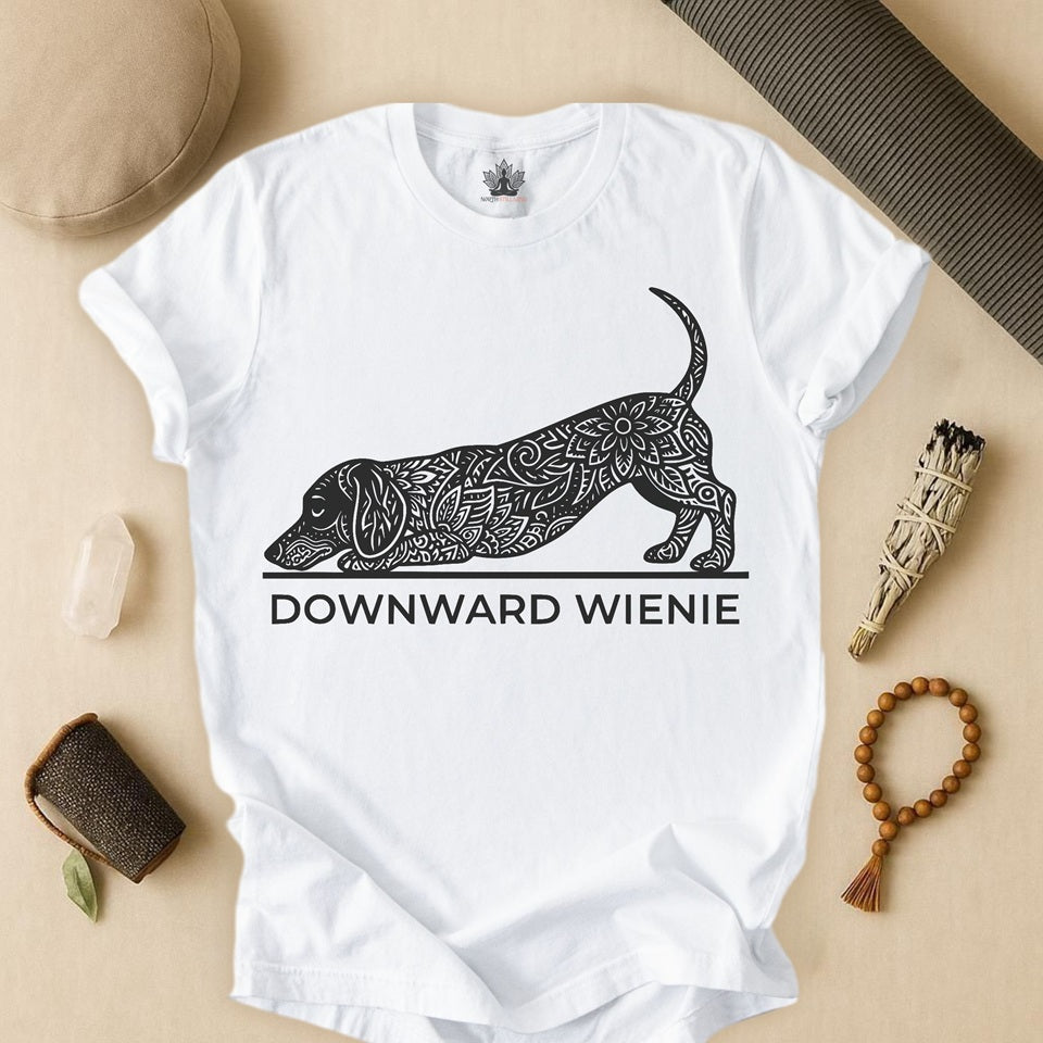 Downward Wienie Dog Pose – Funny Mandala Sausage Dog Tee