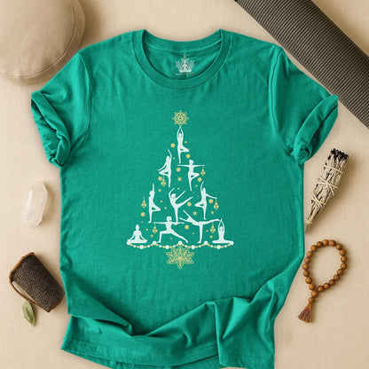 Yoga Poses Christmas Tree – Mindful Holiday Tee
