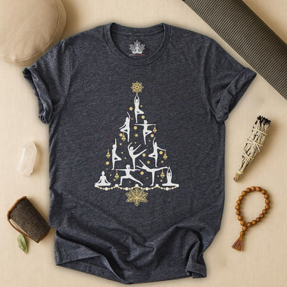 Yoga Poses Christmas Tree – Mindful Holiday Tee